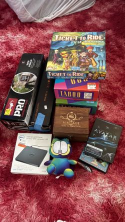 Mixed Resale Lot – Games, Electronics, DVDs, Plush, Tripods & Vintage Gift Set
