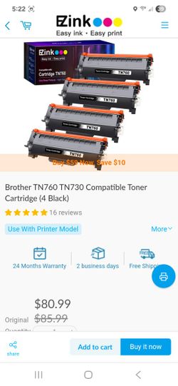 EZink TN760 4 BLACK CARTRIDGE
