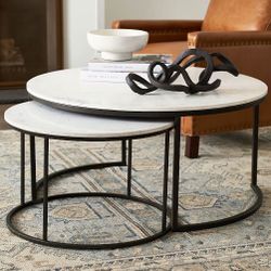 $300 OBO Pottery Barn Delaney Marble Nesting Coffee Tables