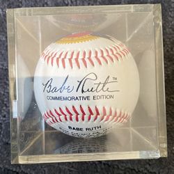 Babe Ruth Commemorative Edition Ball In Display