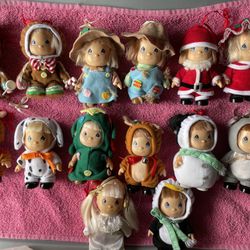 Vintage 2000 Precious Moments Hi Babies Doll Ornaments Set Of 14
