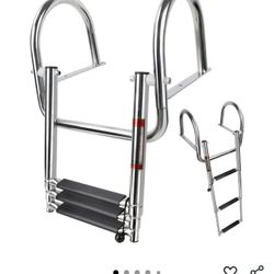3 Step Pontoon Boat Ladder For Pontoon Boats Stainless Steel Rear Entry Inboard Ladder Over Platform