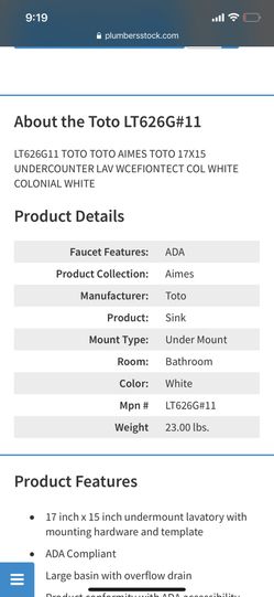 White Sink - Worth $300 New