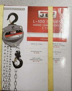 JET L-100 Series 1 Ton Hand Chain Hoist