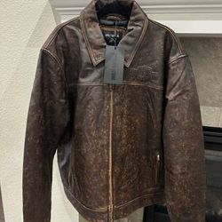 NEW Harley-Davidson Motorcycle Gas & Oil Leather Jacket 2XL GENUINE XXL