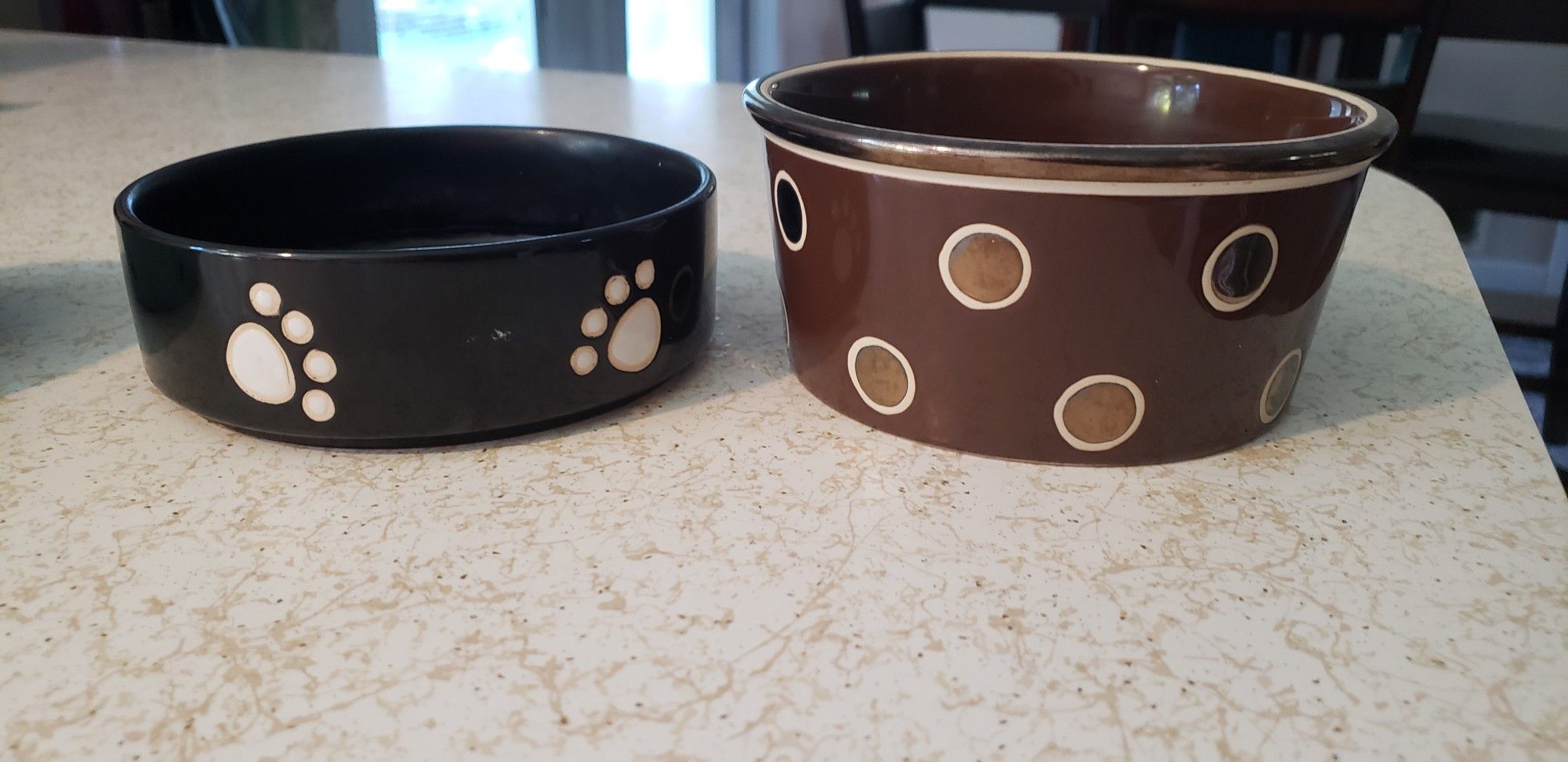 Cute dog food and water ceramic bowls