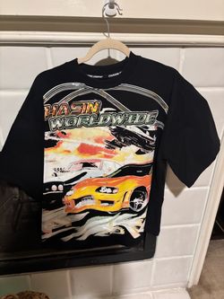 Chasin worldwide tee cropped rhinestones