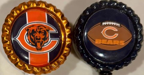 2 NFL Football Chicago Bears Nurse Badge Reels ID Holders Alligator Clips