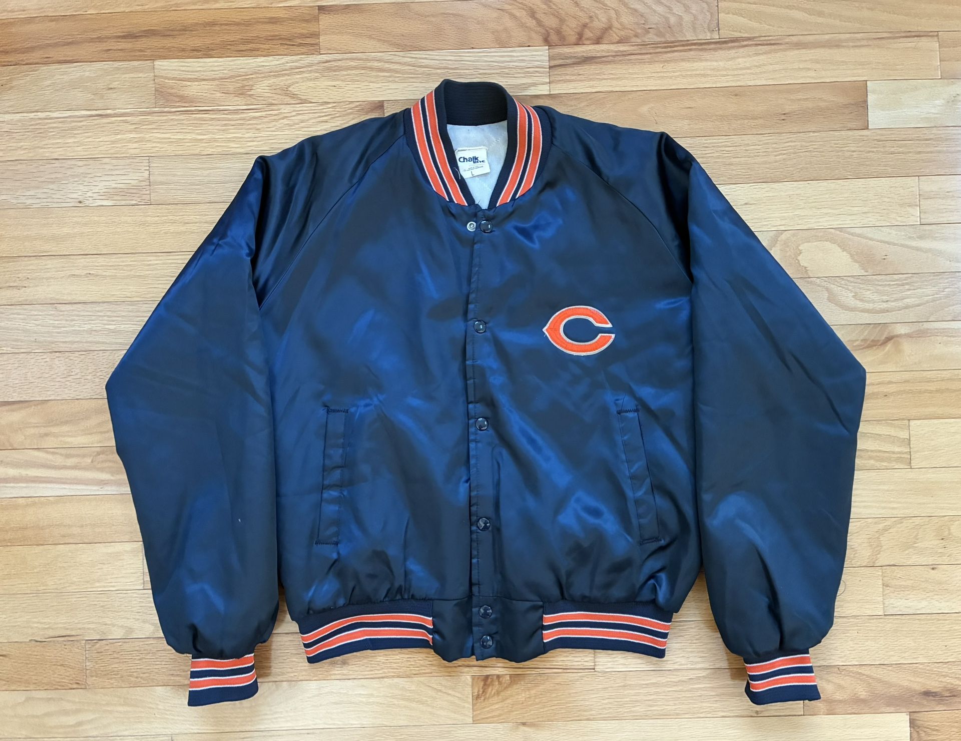 Vintage Chicago Bears Chalk Line Satin Jacket Coat Men’s Size L