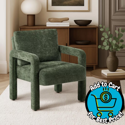 Oikiture Armchair Velvet Accent Chairs 1 Seater Lounge Sofa Chair - Green