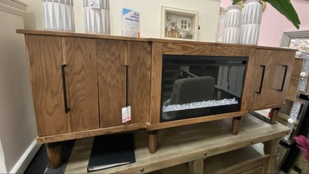 New New New!!! Contemporary Electric Heated Fireplace Console!!!