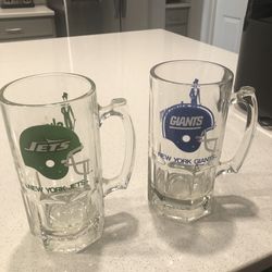 Giants And Jets Beer Mugs