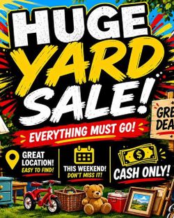 HUGE Multi-Family Yard Sale Sat 10/24 & Sun 10/25, 8-4pm