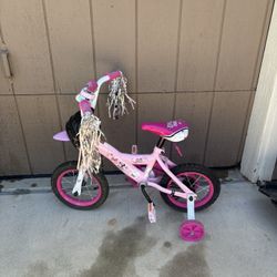 Girls Kids Bike With Training Wheels