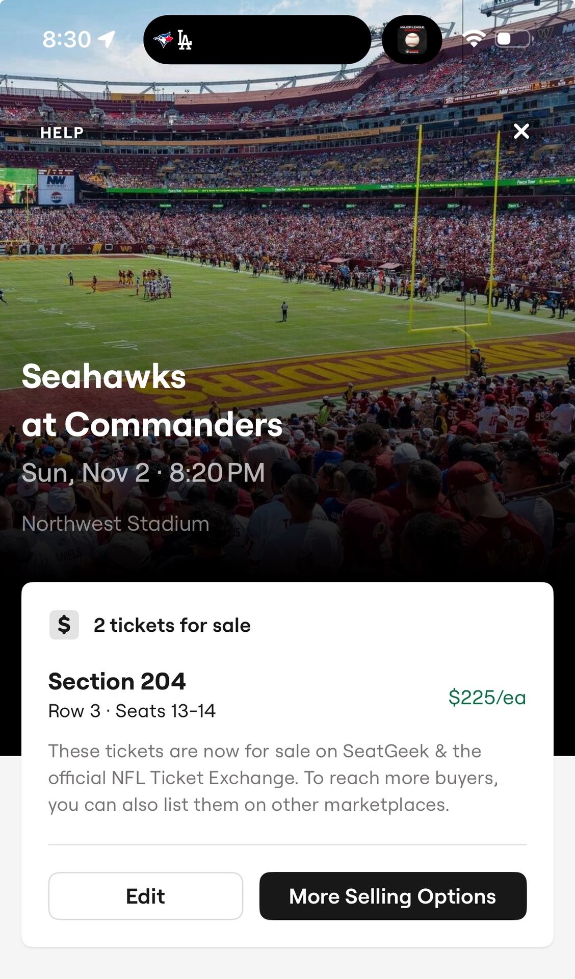 Commanders Seahawks Tickets 