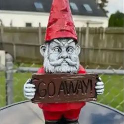 The go away gnome statue