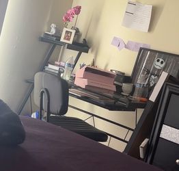 GLASS DESK WITH CHAIR
