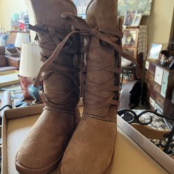 Amelia New Lace Up Faux Suede Boots 6