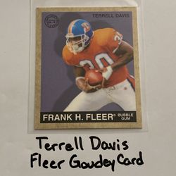 Terrell Davis Denver Broncos Hall of Fame RB Fleer Card. 