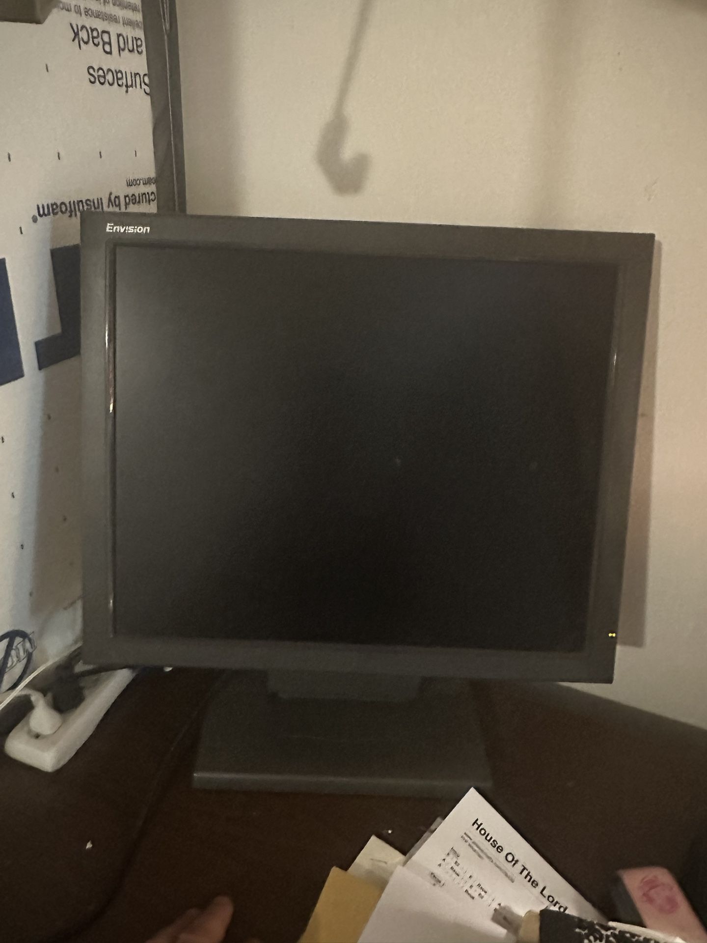 Envision Monitor Vga With An Adapter Hooked On For Laptop Or Computer