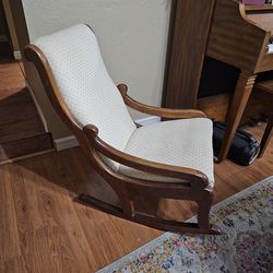 Vintage Mid 20th Centrty Upolstered Rocking Chair..