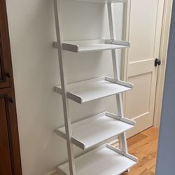 White ladder bookshelf