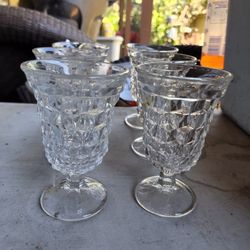 Fostoria American Clear Water Goblets Set Of 8 With 1 Cream Cup