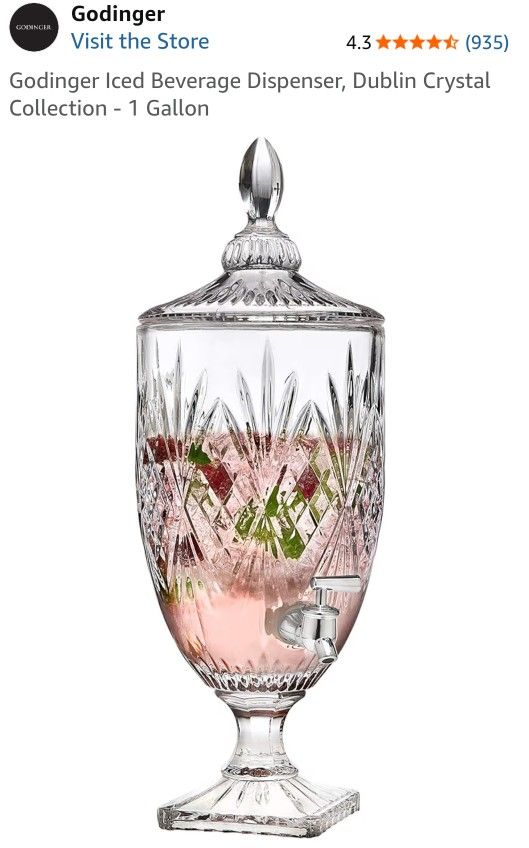 Godinger Dublin Crystal Iced Beverage Dispenser