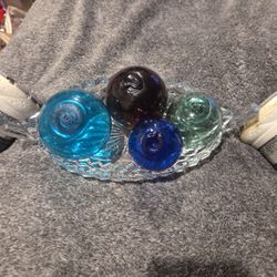 vintage art glass spheres
