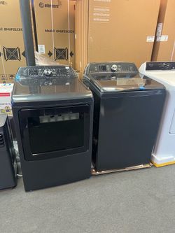 GE PROFILE BLACK WASHER AND DRYER