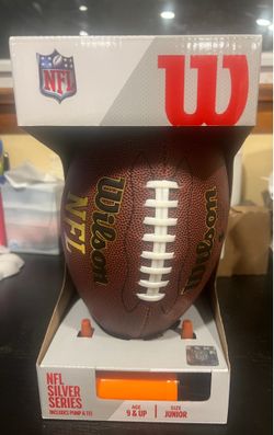 Wilson NFL Silver Series Junior Football With Pump And Tee Brand New