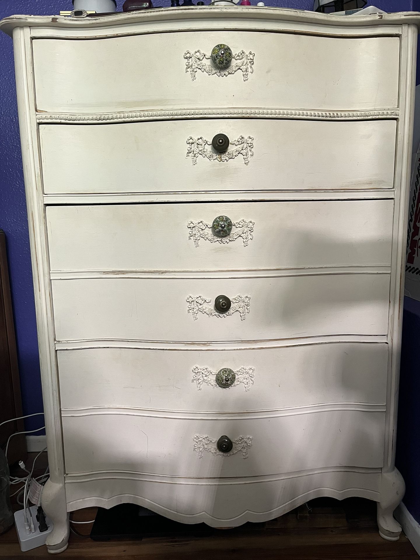 Vintage French Provincial Wooden Chest Dresser and nightstand