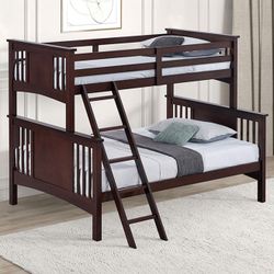 Brand New Twin Full Wood Bunk Bed 
