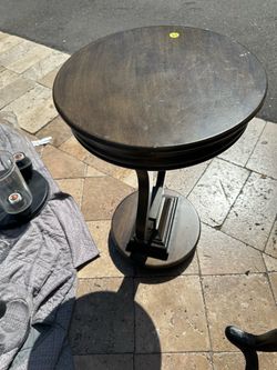 Small round wood table