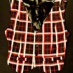 “Shane” Button Up Vest Plaid - Tunnel Vision - Small