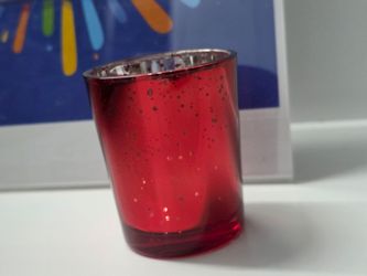 42 Red Mercury Glass-Style Candle Holders – Decor for Weddings, Christmas, Events, and Patriotic Holidays. Happy 4th of July—Happy Independence Day.