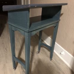 Vintage Blue Side Table/ podium