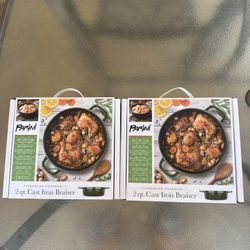 NEW Parini 2 Qt. Enameled Cast Iron Braiser – Heavy Duty Cookware