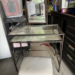 Glass Vanity W/stool