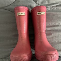 Pink Hunter rain Boots 9C 