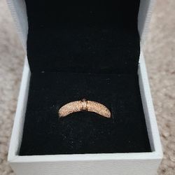 PANDORA ROSE GOLD VERMEIL MATTE BRILLIANCE RING SIZE 6