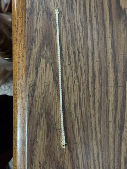 8” 3mm gold over Sterling silver with moissanite tennis bracelet