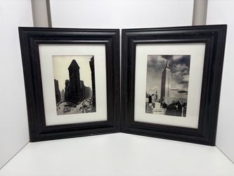 NYC Empire State & Flatiron Building Framed Prints Set - 18x15