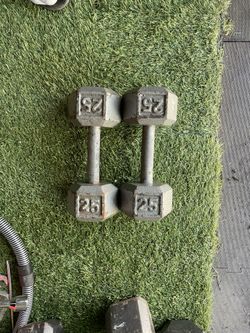 25lbs pair of hex iron dumbbells