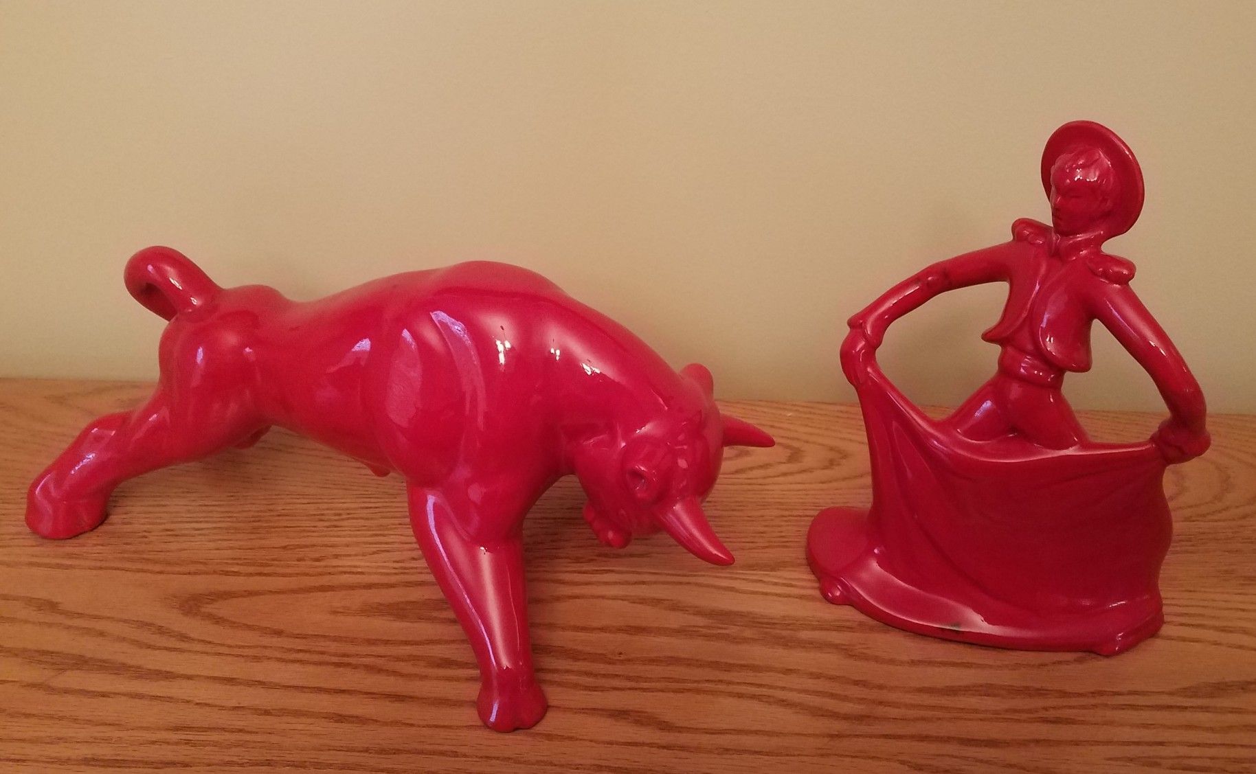 Rare Haeger Pottery Red Bull and Matador