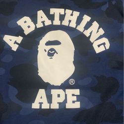 Bape Navy Blue Camo T Size Large