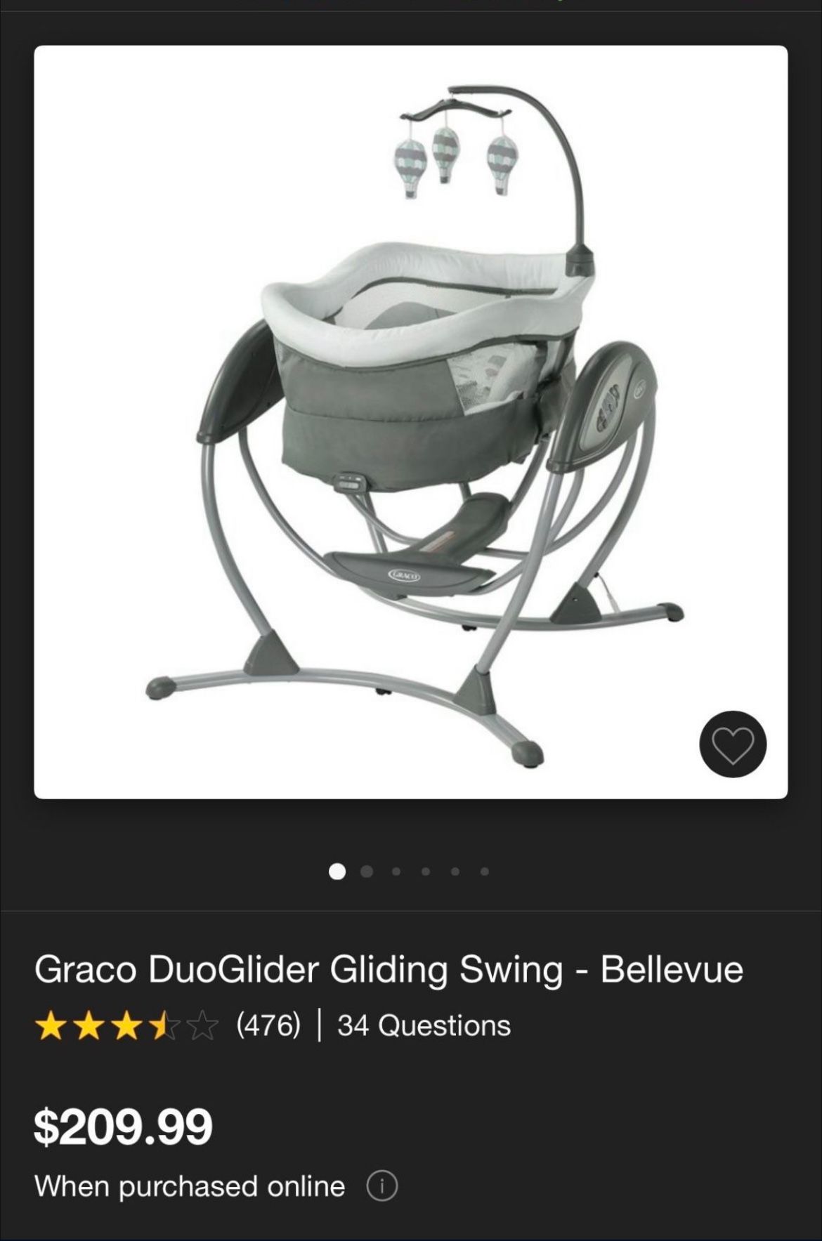 Graco DuoGlider Gliding Swing - Bellevue