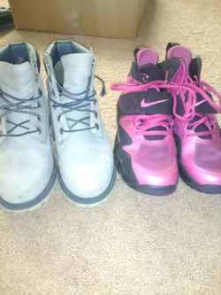 Timberlands and nikes