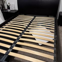 Queen Wooden Bed Frame W/ Matching Night Stands