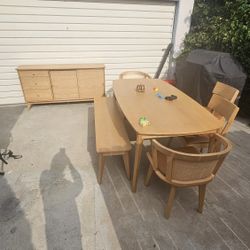 Wood Table and Wood Drawer